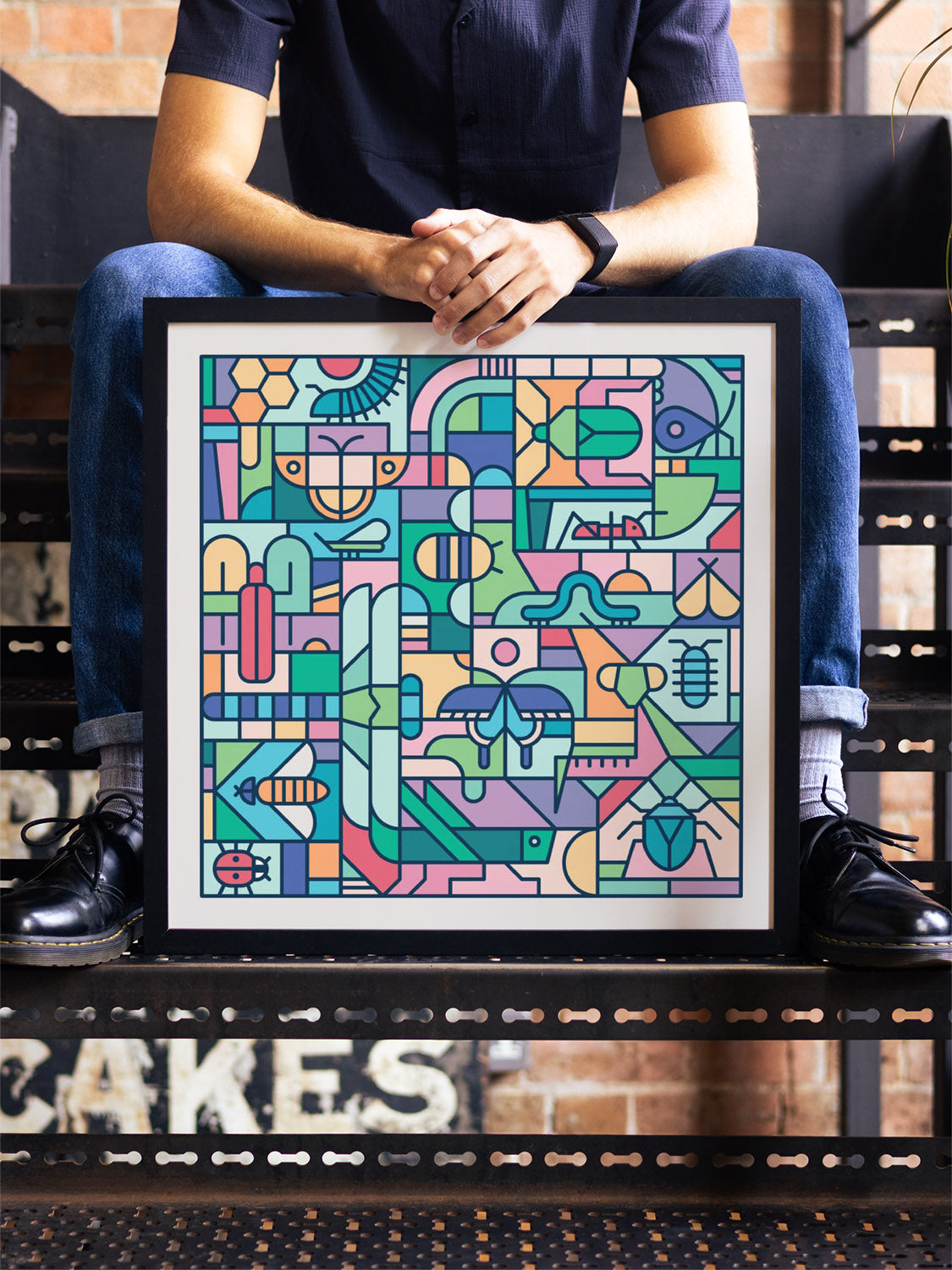 "Nature Study – Entomology by Rick Crane in black frame, displayed in a styled interior setting with natural light" |type=lifestyle|