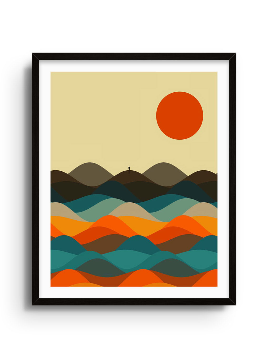 "Rolling" by Michael Strevens in a black frame, fine art print display. |frame=Black Frame|