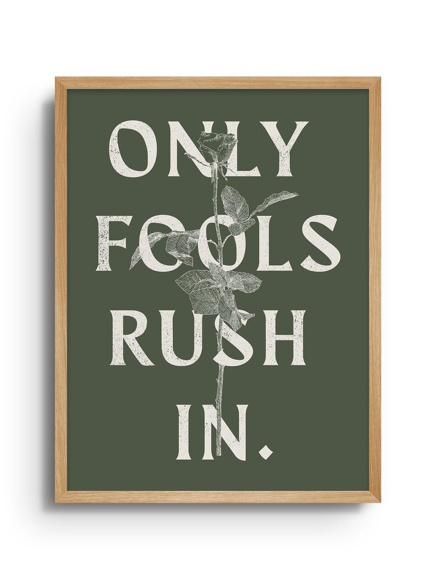 Only Fools Rush In - Olive Green - Diogo Lopes - East Side Studio - Art Prints