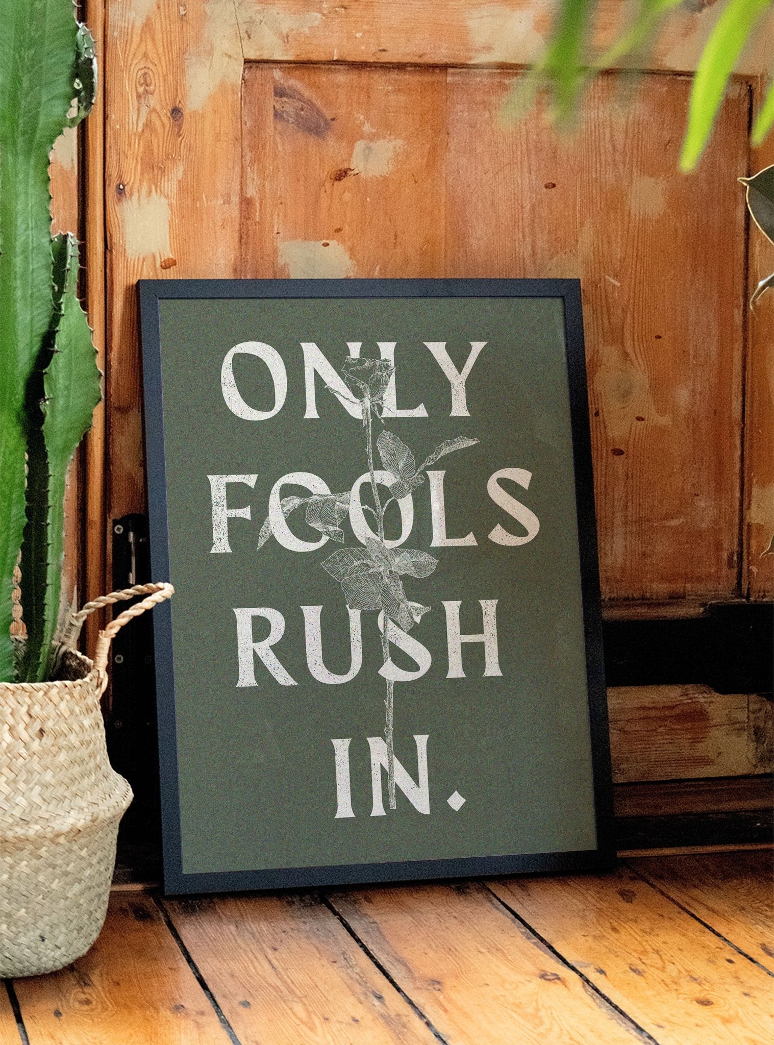 Only Fools Rush In - Olive Green - Diogo Lopes - East Side Studio - Art Prints