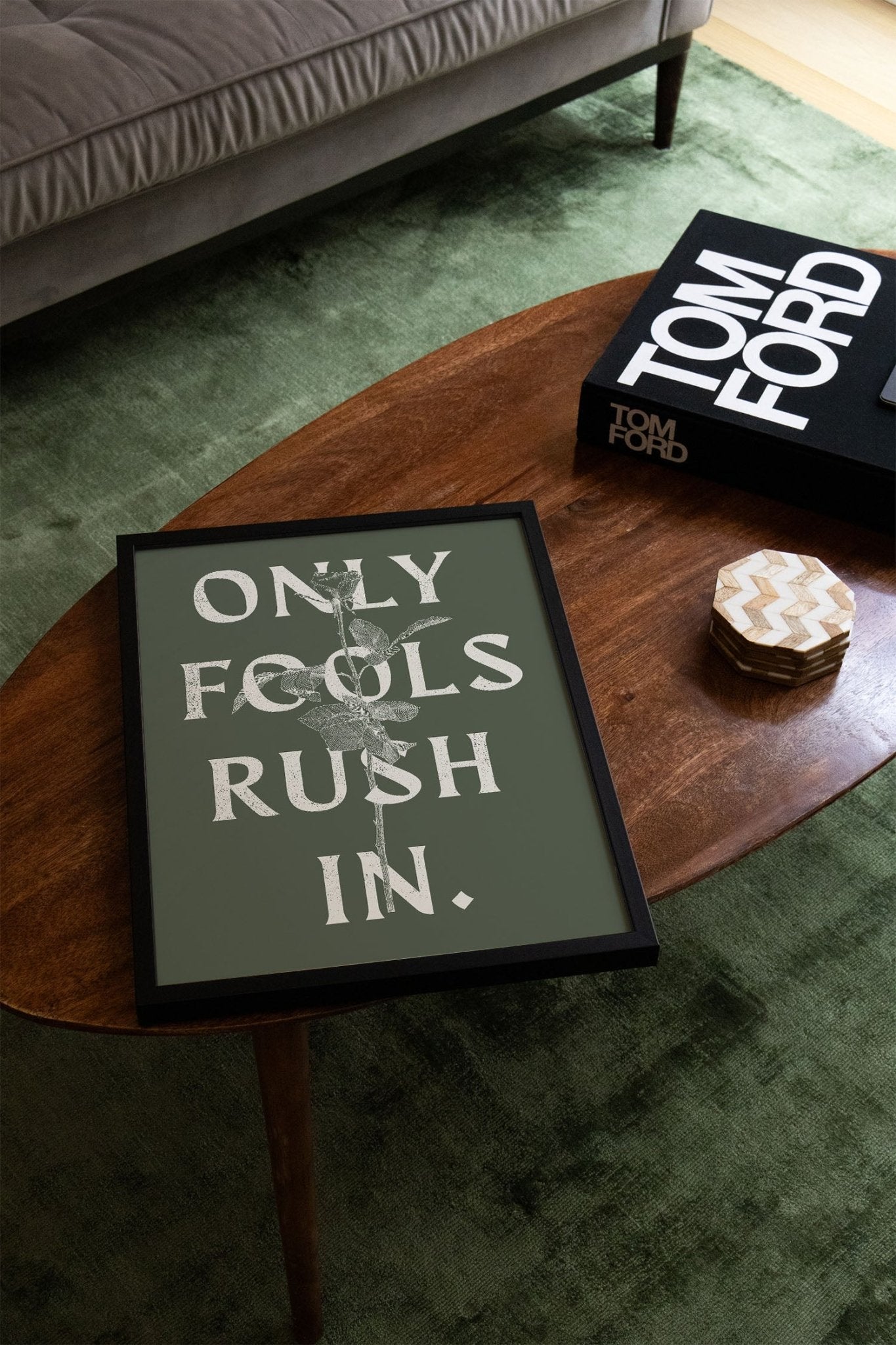 Only Fools Rush In - Olive Green - Diogo Lopes - East Side Studio - Art Prints