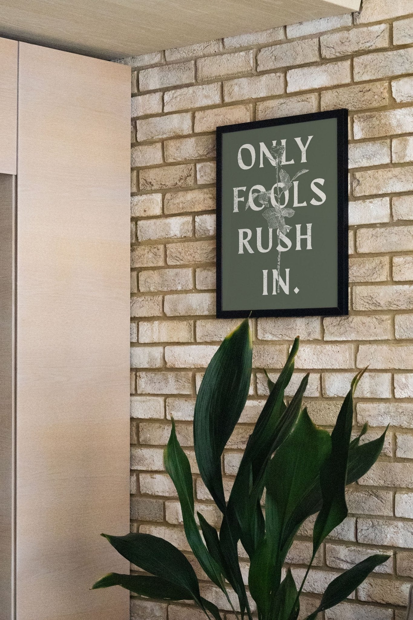 Only Fools Rush In - Olive Green - Diogo Lopes - East Side Studio - Art Prints