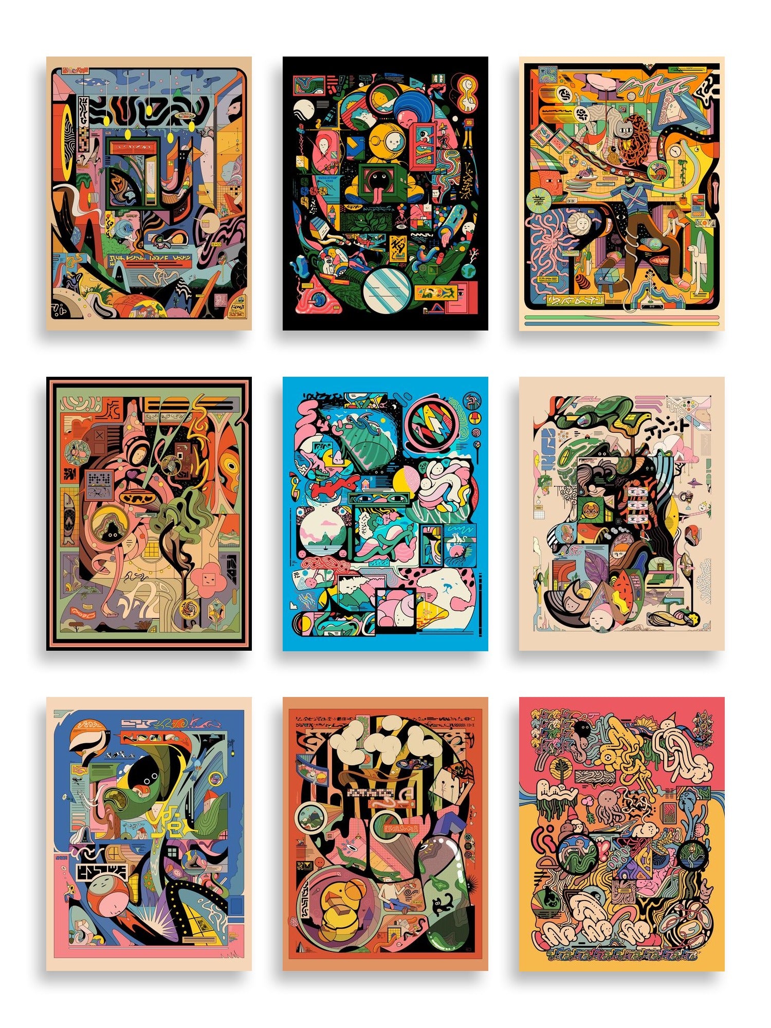 Ori Toor Art Print Bundle — artwork selection grid by Ori Toor
