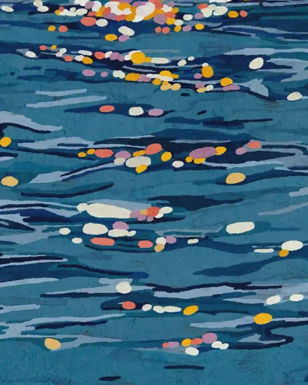 Close-up detail scan of "The Sea" by Sophie Deller 