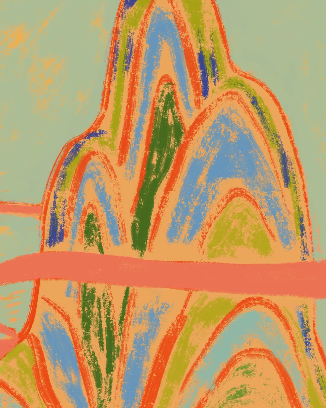 Close-up detail scan of "Full Gallop" by Arty Guava