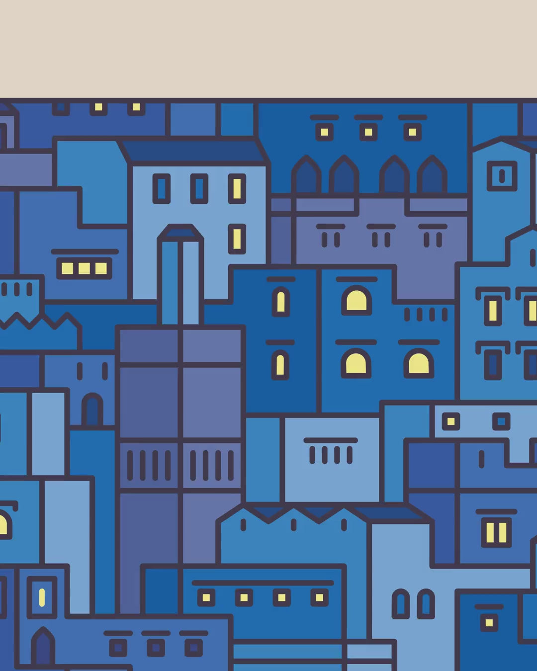 Close-up detail scan of "Settlements 04 – Chefchaouen, Morocco" by Rick Crane