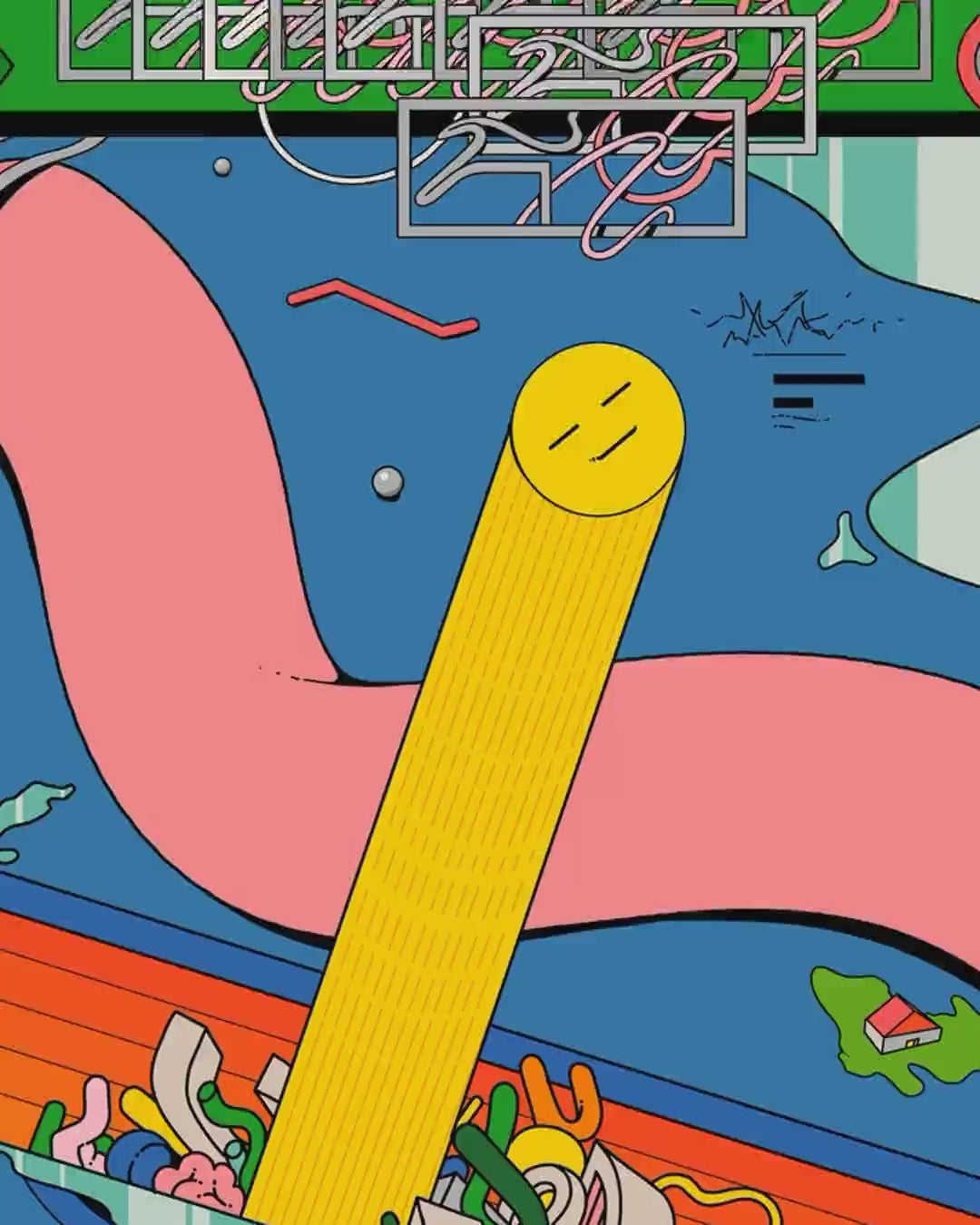 Close-up detail scan of "Pene" by Ori Toor