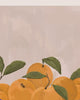 Close-up detail scan of "peaches in blue striped vase" by Frankie Penwill