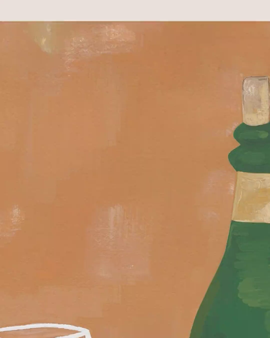 Close-up detail scan of "dominoes, olives & pinot noir" by Frankie Penwill