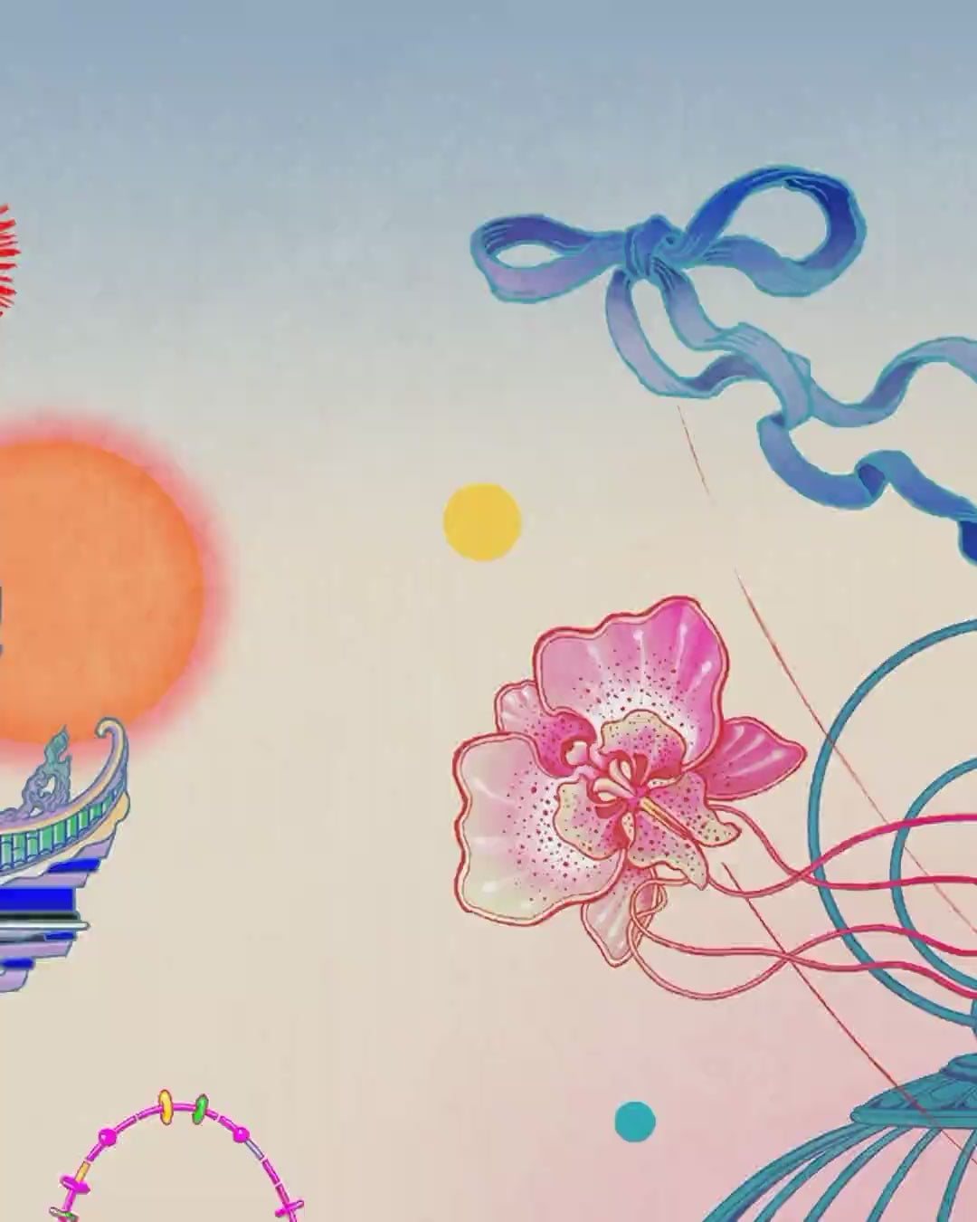 Close-up detail scan of "Chaotic Dream" by Toma Nguyễn