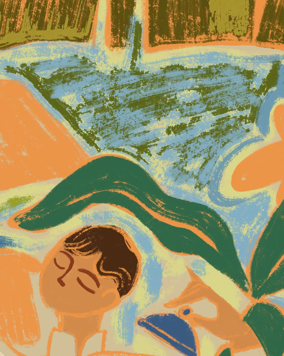 Close-up detail scan of "First Breath" by Arty Guava