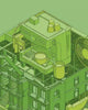 Close-up detail scan of "Green Coffee Break" by Iván Casís Jr.