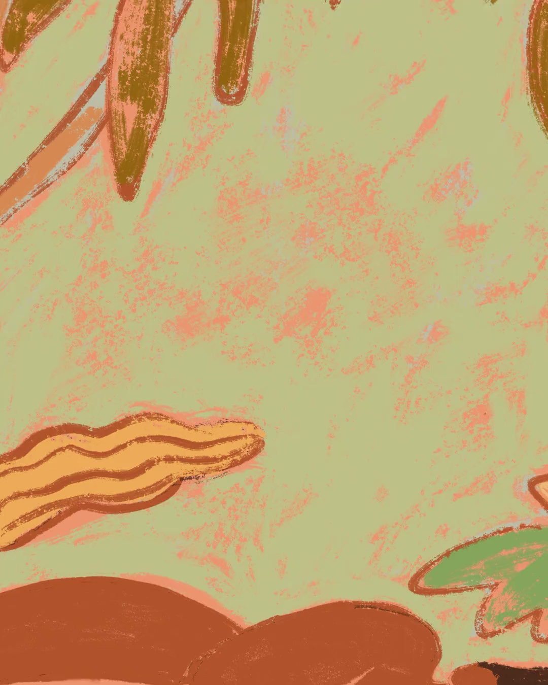 Close-up detail scan of "Spirit Horse" by Arty Guava