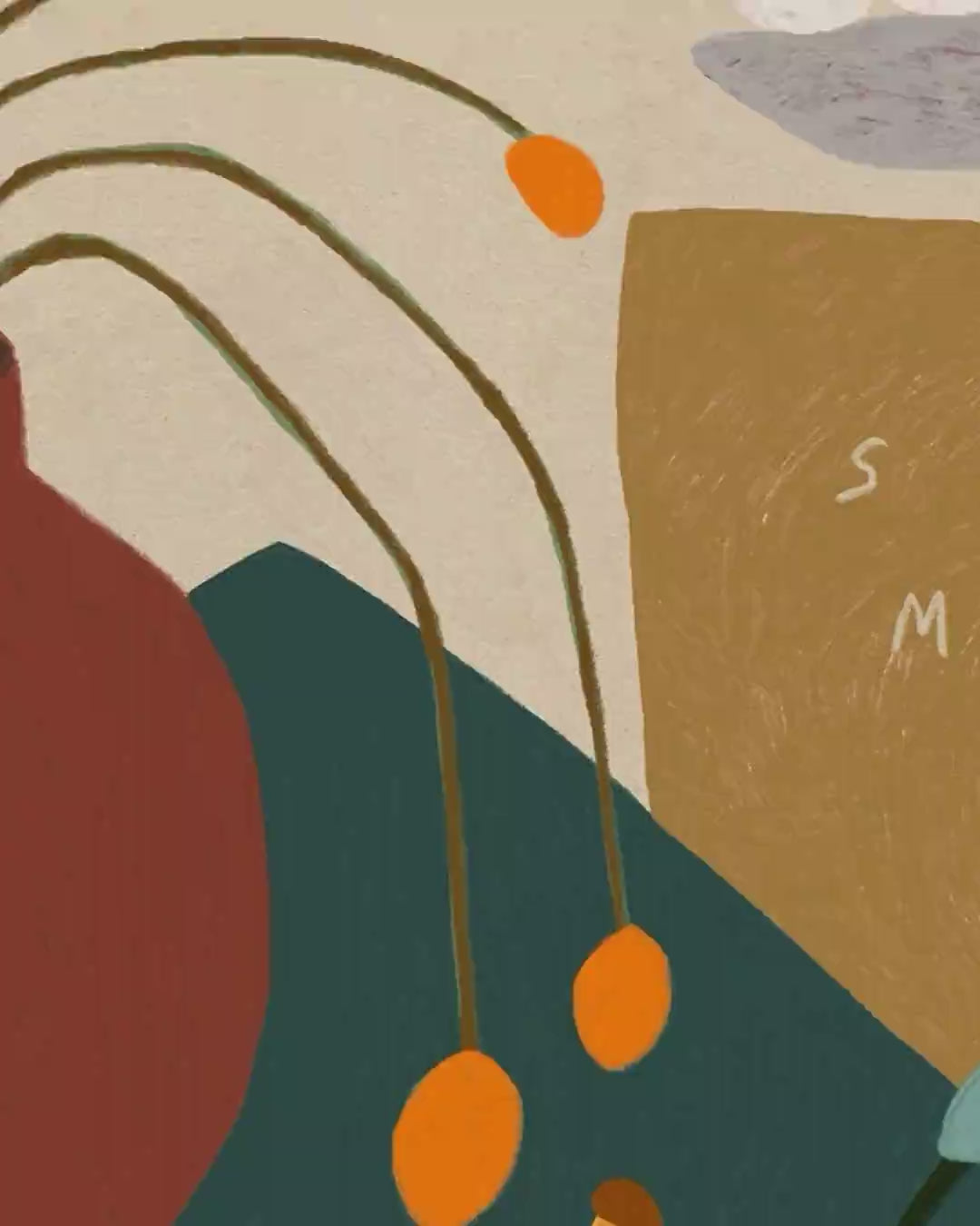 Close-up detail scan of "Slow Mornings" by Sophie Deller