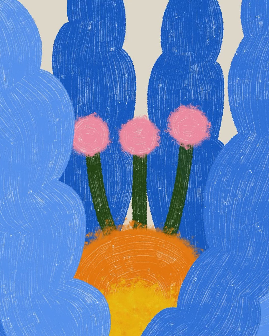 Close-up detail scan of "Wildflower 03" by Manne Jalilian