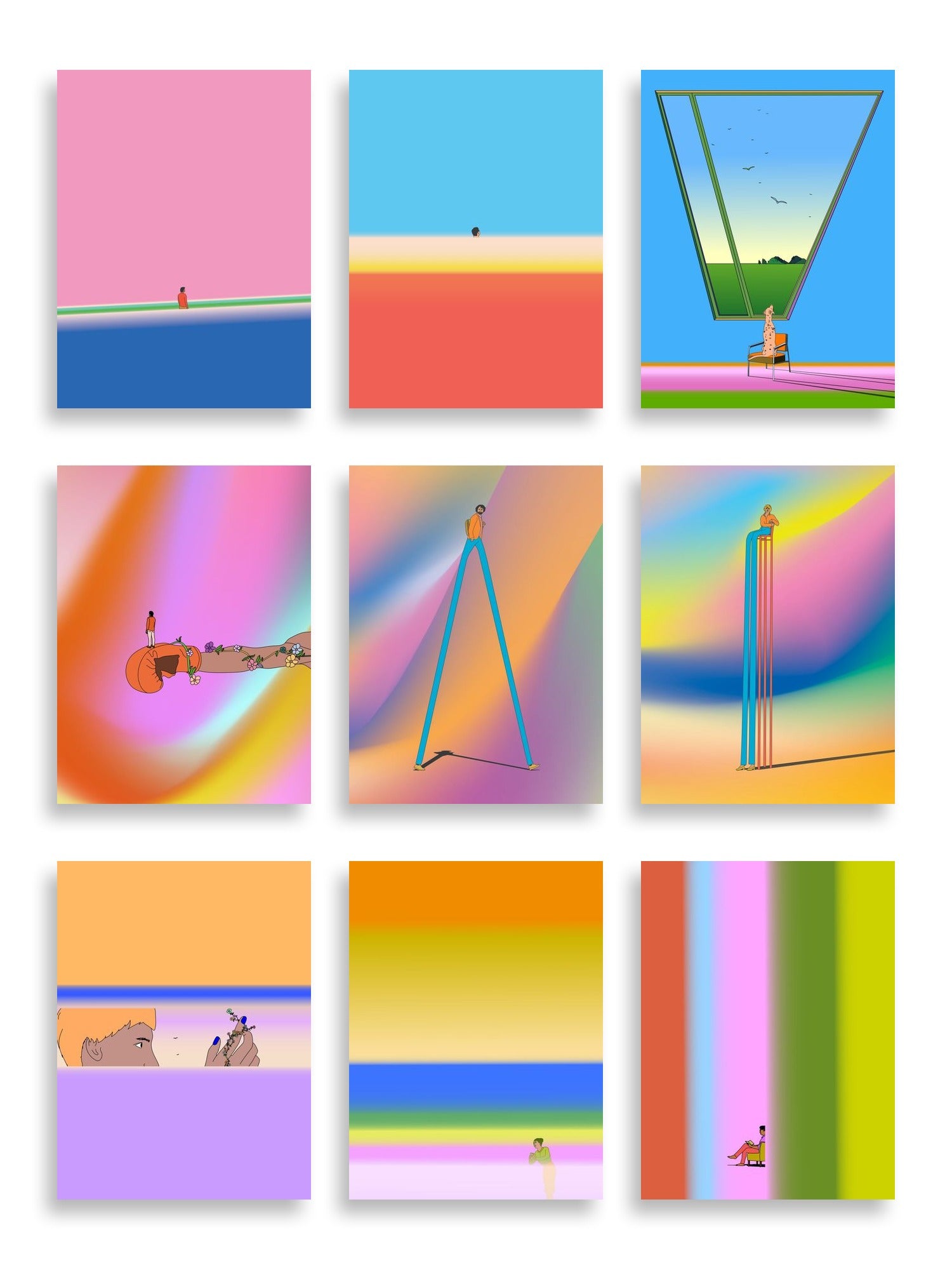 Seba Cestaro Art Print Bundle — artwork selection grid by Seba Cestaro
