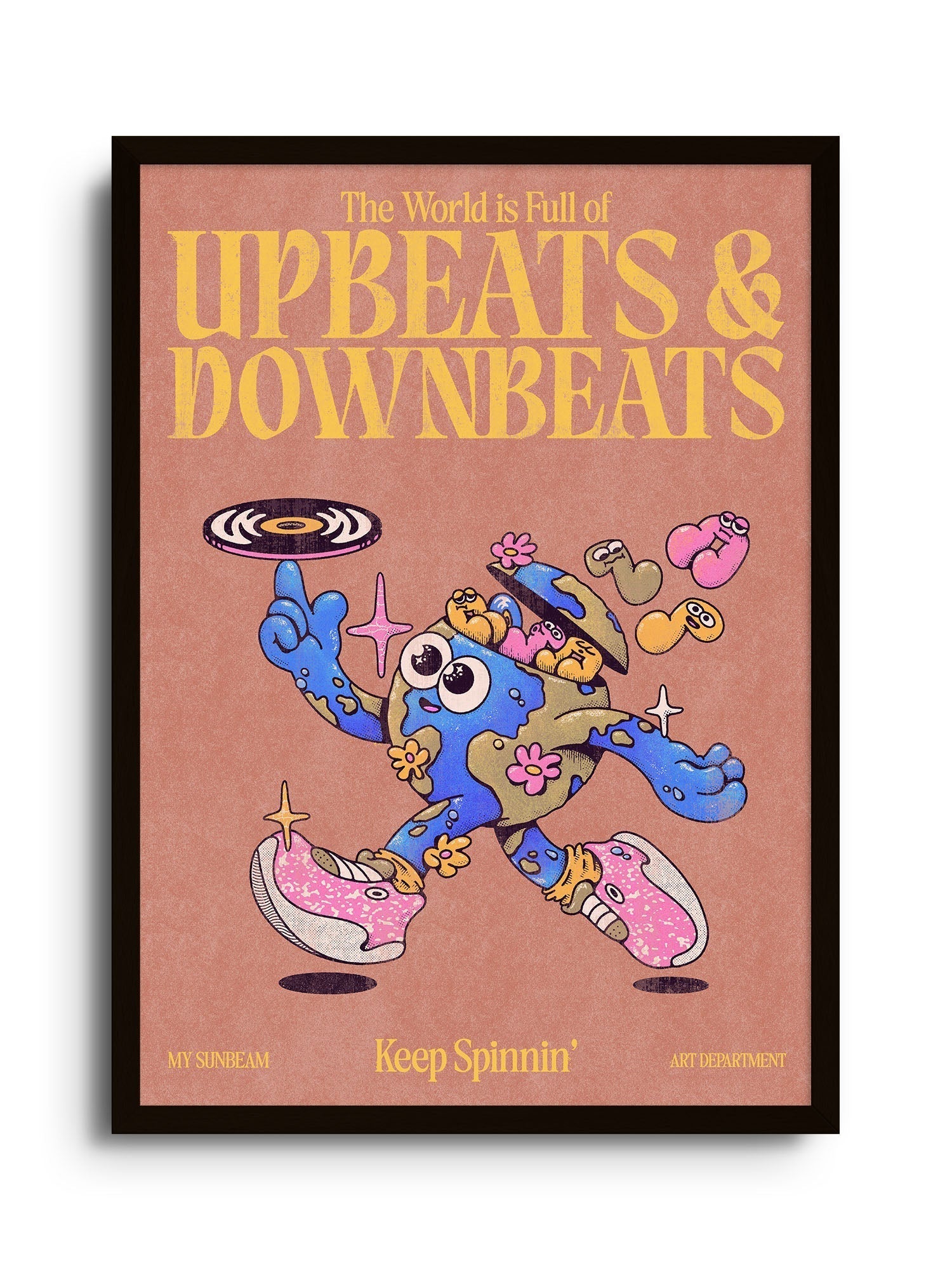 Upbeats & Downbeats - Retro Brown - My Sunbeam - East Side Studio - Art Prints