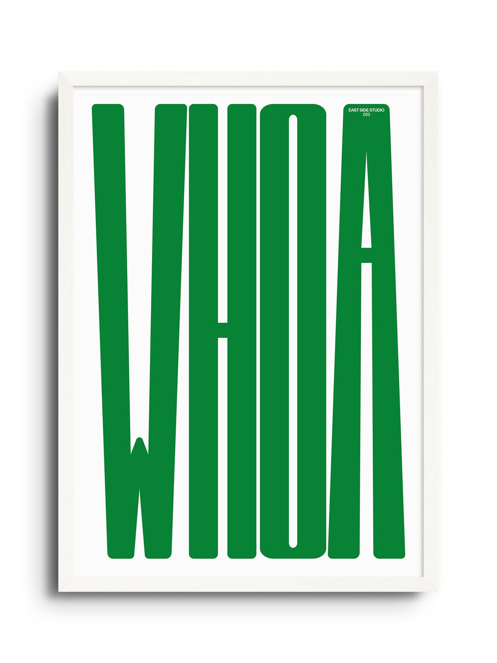 Bold Typography Art Print - WHOA - Fern Green| East Side Studio London